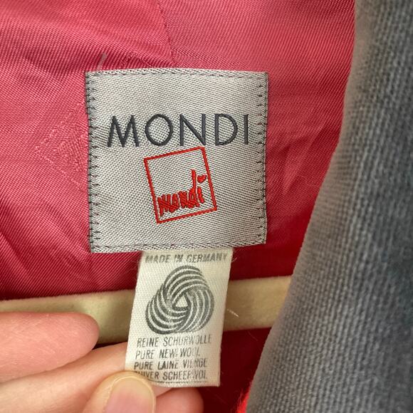 Vintage Mondi Womens M Pink Orange Plaid 100% Wool Power Blazer Preppy Retro - Picture 6 of 14